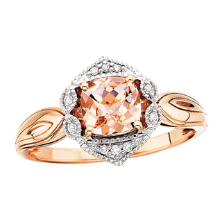 Morganite Ring in 10k rose gold