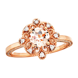 Morganite Ring in 10k rose gold