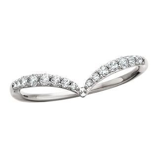 Diamond V Ring in 10k white gold