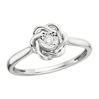 Diamond Swirltop Ring in 10k white gold