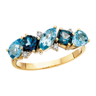 Topaz Cobblestone Ring in 14k yellow gold