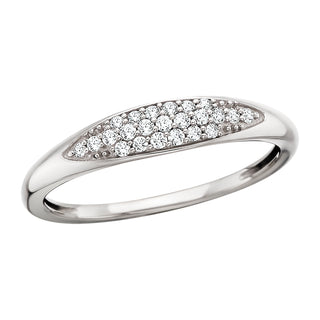 Diamond Pave Dome Ring in 10k white gold