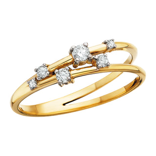 Scattered Diamond Ring in 10k yellow gold