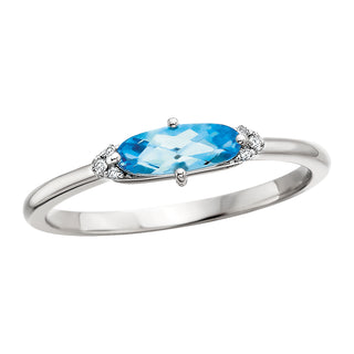 Blue Topaz Ring in 10k white gold