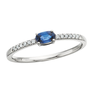 Sapphire Ring in 10k white gold