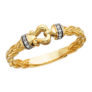 Diamond Buckle Ring in 10k yellow gold