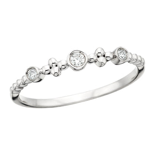 Stackable Diamond Band in 10k white gold