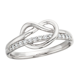 Diamond Love Knot Ring in 14k white gold