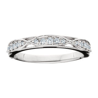 Vintage Inspired Diamond Band in 14k white gold