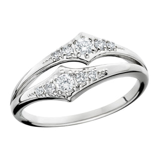 Two Stone Diamond Ring in 14k white gold