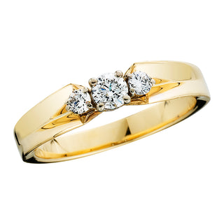 3 Diamond Ring in 14k yellow and white gold