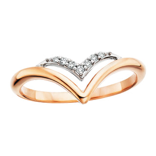 Diamond Chevron Ring in 10k rose gold