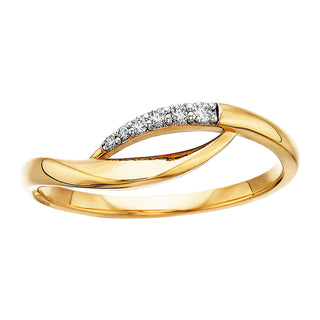 Diamond Bypass Wave Ring in 10k yellow gold