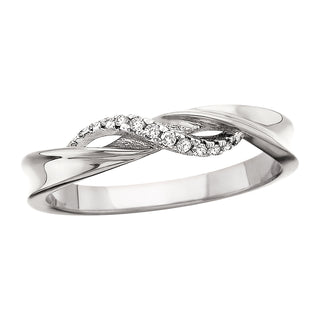 Diamond Twist Ring in 10k white gold