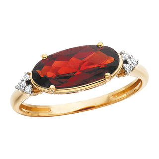 Garnet Ring in 10k yellow gold