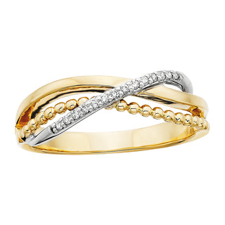 Two Tone Fashion Ring with diamonds
