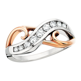 Diamond Wave Ring in rose gold