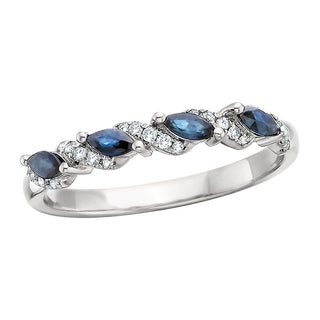 Marquise Sapphire Band in 10k white gold