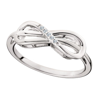 Diamond Infinity Ring in sterling silver