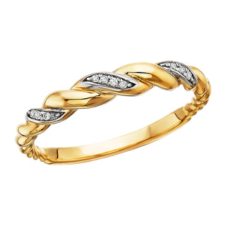 Diamond Twist Ring in 10k yellow gold
