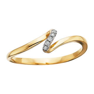 Diamond Bypass Ring in 10k yellow gold