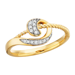 Diamond Spiral Ring in 10k yellow gold