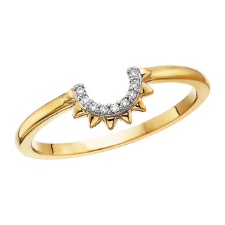 Diamond Sunburst Ring in 10k yellow gold