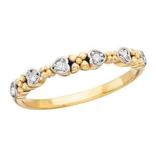 Heart Stackable Ring in 10k yellow gold with diamonds