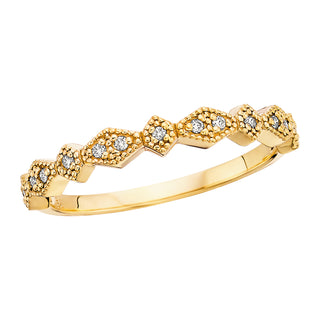 Stackable Diamond Band in 10k yellow gold