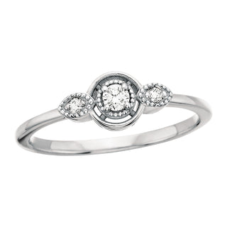 Diamond Orbit Ring in 10k white gold