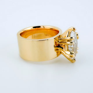 Marquise Cigar Band ring, gold, Malakan Diamond Co.