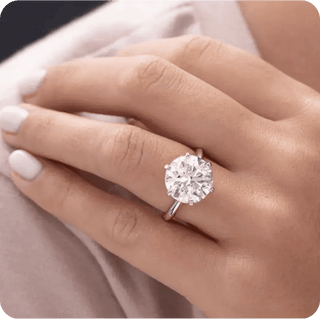 Ring, 14k, 1ct round-cut diamond solitaire setting