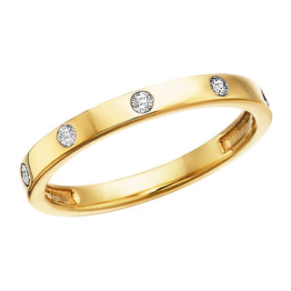 10k Yellow Gold Flush Set Diamond Band