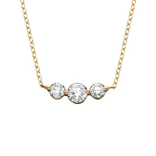 14K Yellow Gold 3 Stone Necklace