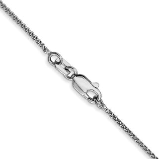 Quality Gold 18" 14K White Gold 1mm Diamond Cut Spiga Wheat Chain - Necklaces