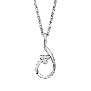 Sterling Silver Diamond Trefoil Necklace