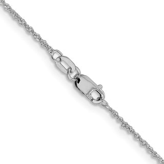 Quality Gold 24" 14K White Gold 1mm Sparkle Singapore Chain - Necklaces