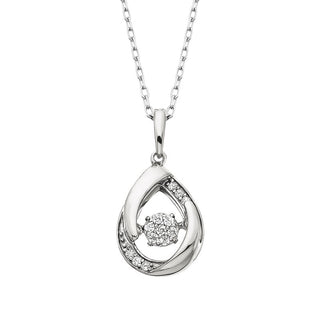 Sterling Silver Teardrop Diamond Dancer Necklace