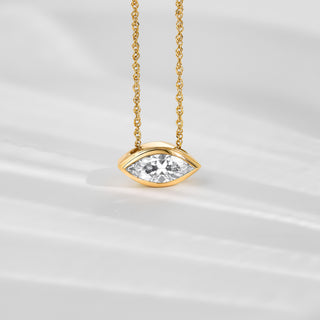 14K Yellow Gold 1ct. Marquise Slide Necklace
