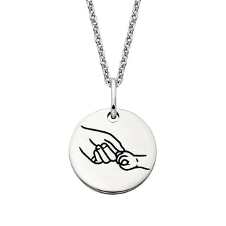 Sterling Silver Mother and Child Hands Pendant