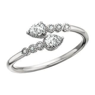14k White Gold Pear Bypass Ring