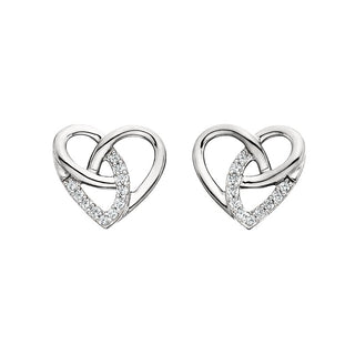 Diamond Accented Heart Earrings