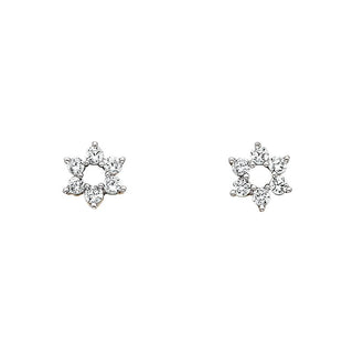 10k White Gold Baby Star Earrings
