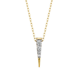 10k Yellow Gold Diamond Spike Necklace