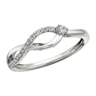 14k White Gold Diamond Freeform Ring