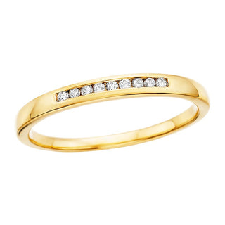 10K Yellow Gold 9 Diamond Channel Set Celebration Band