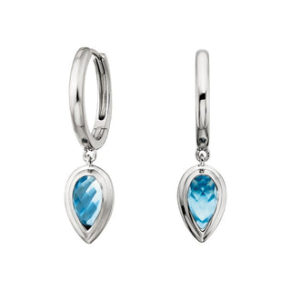 Blue Topaz Pear Dangle Earrings