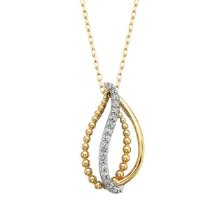 10K Two Toned Diamond Freeform Necklace