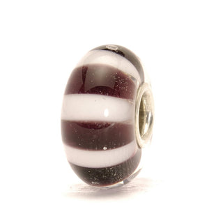 Black & White Stripes Glass Trollbead