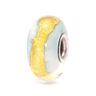 Light Blue Gold Glass Trollbead